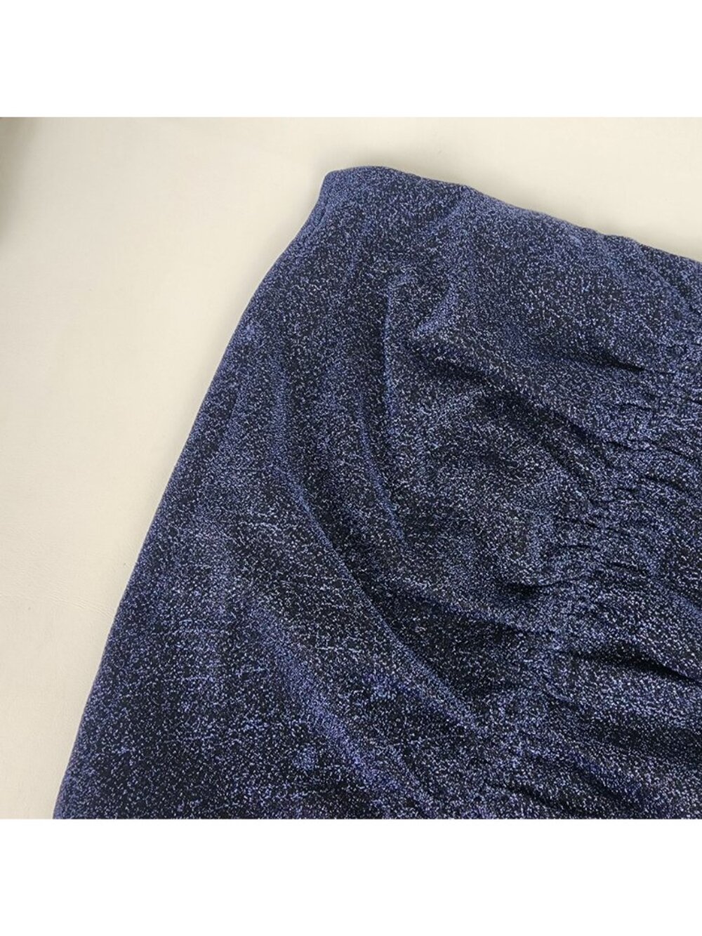 Zara Trafaluc Blue Metallic Sparkle Mini Skirt Size Small Stretch Lined Party - Picture 12 of 16